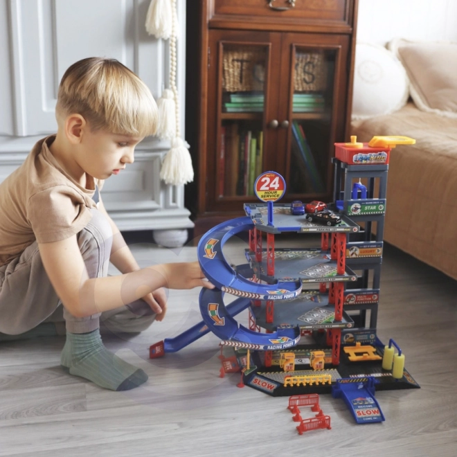 Woopie Multilevel Parking Garage with Car Wash and Helicopter