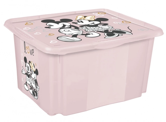 Small storage box with lid Minnie, pink