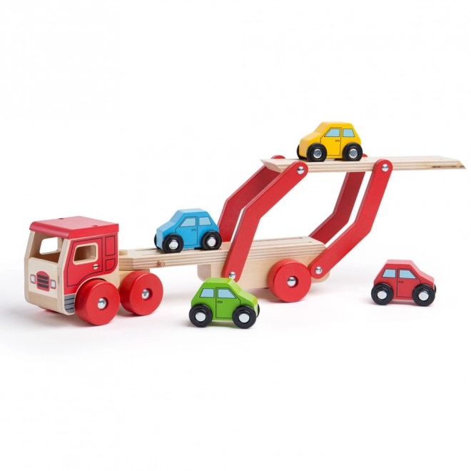 Wooden Toy Truck with Cars