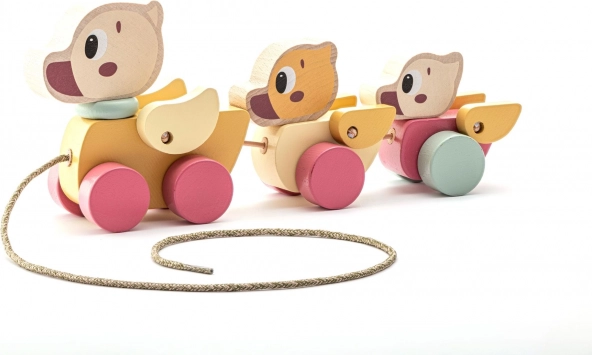 Cubika pastel pull-along dog on a string