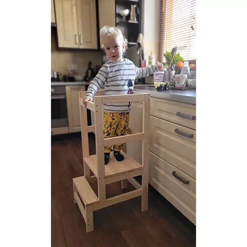 Wooden Kitchen Helper Step Stool for Kids