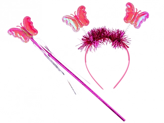 Pink Fairy Costume with Glowing Butterfly Wings – Dark Pink