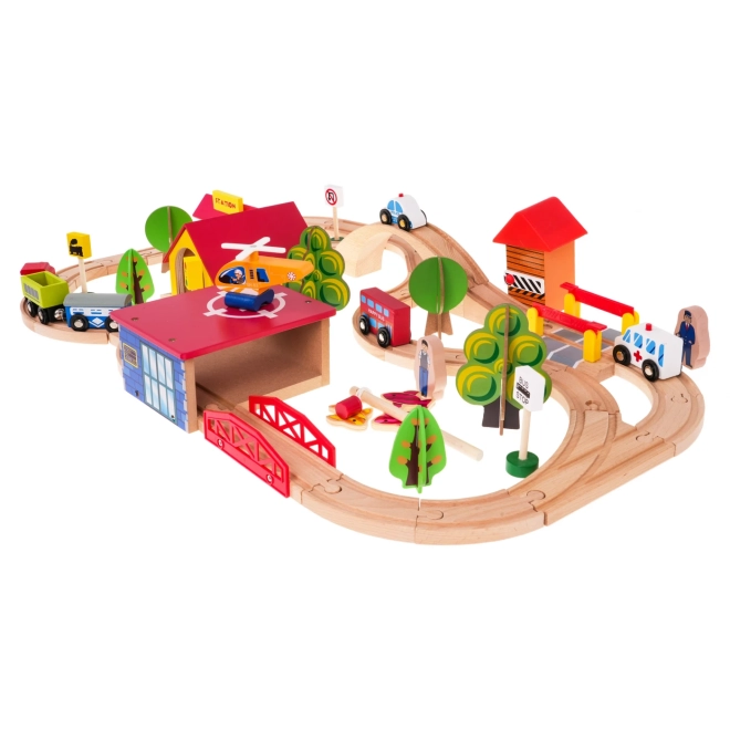 Mega Wooden Train Set 69 Pieces