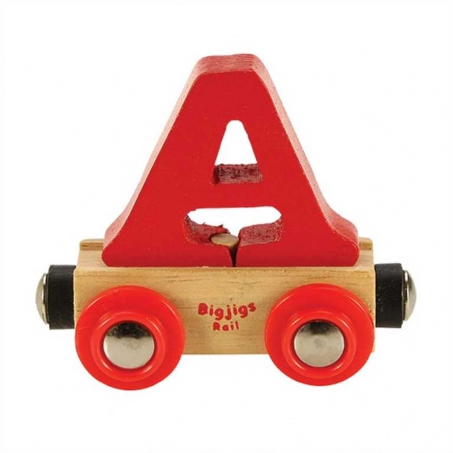 Bigjigs Rail Wooden Train Car - Letter A