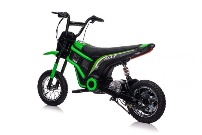 Green Battery-Powered Motocross Bike