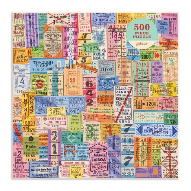 Galison Vintage Travel Tickets Puzzle 500 Pieces