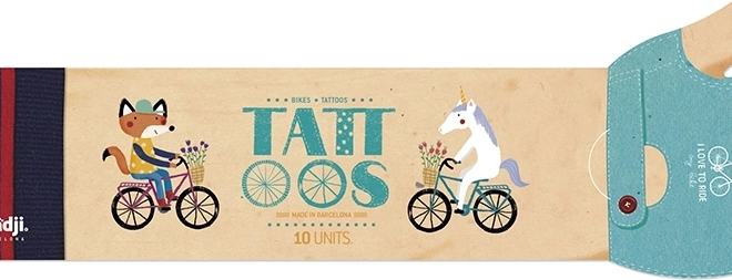 Tijdelijke tatoeage Op de fiets