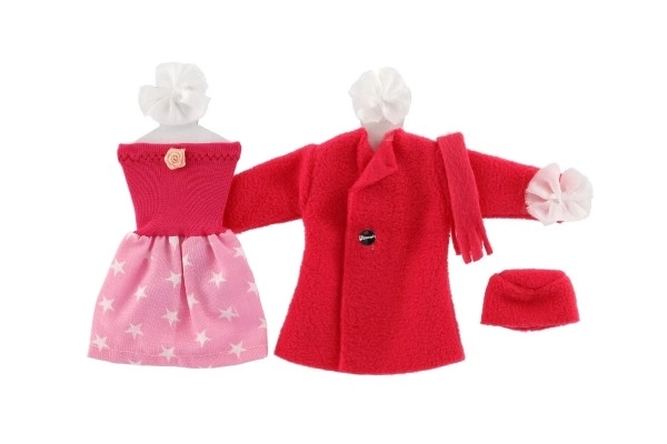 Doll Dress Set with Coat and Hat