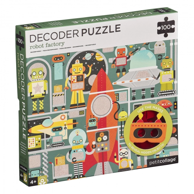 Petit Collage Robot Puzzle with 3D Glasses