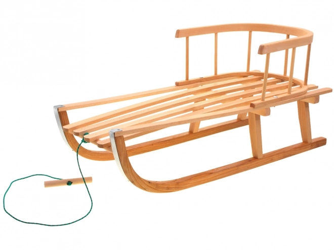 Traditional Wooden Sleds with Backrest and Rope