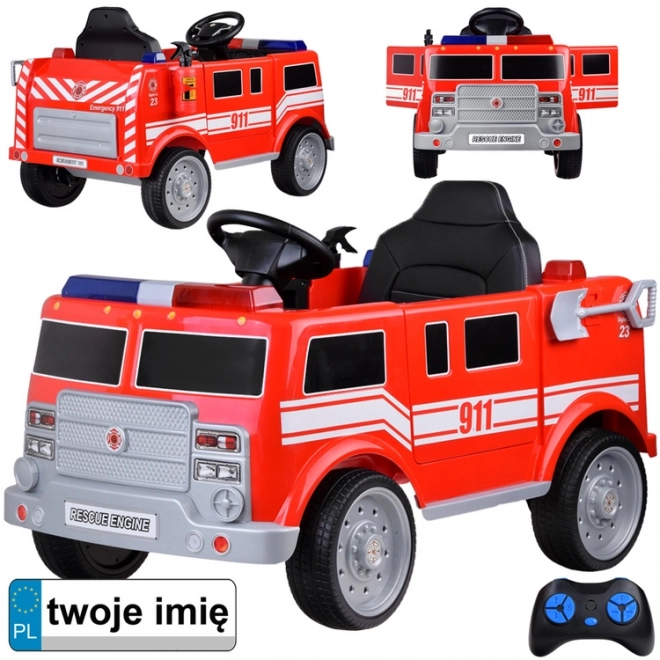 Red Battery Powered Fire Truck for Kids