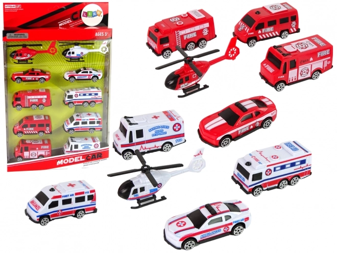 Rescue Vehicle Toy Set with Fire Truck and Ambulance