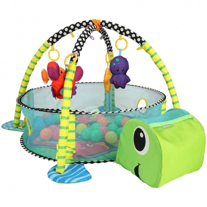 Educational Play Mat 3-in-1 Turtle Playpen with 30 Balls