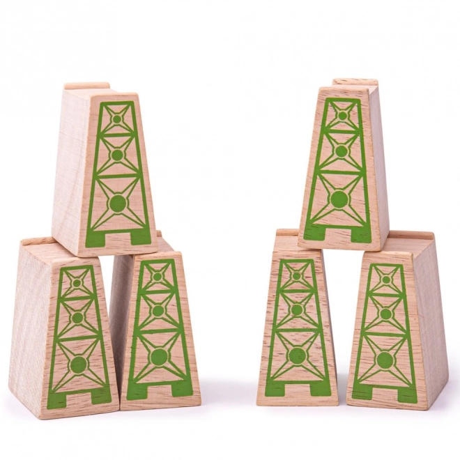 Bigjigs Rail Wooden Bridge Pillars Set