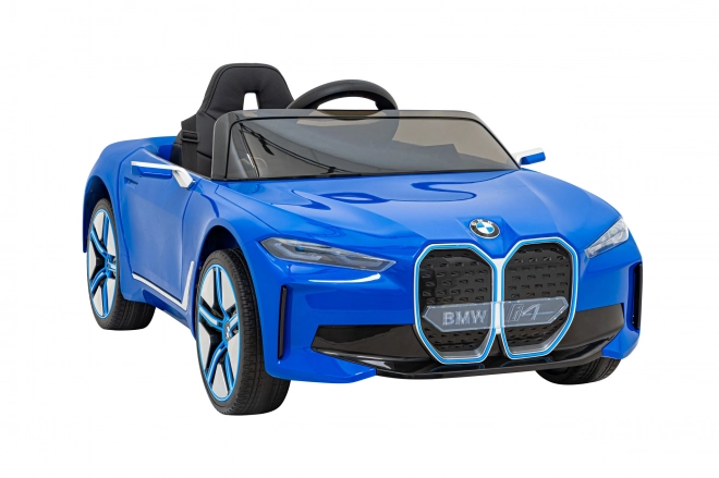 Auto BMW i4 na akumulátor pre deti biele – Modré