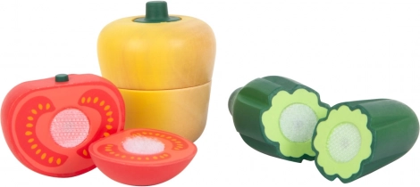 Realistic vegetables with hook-and-loop fasteners