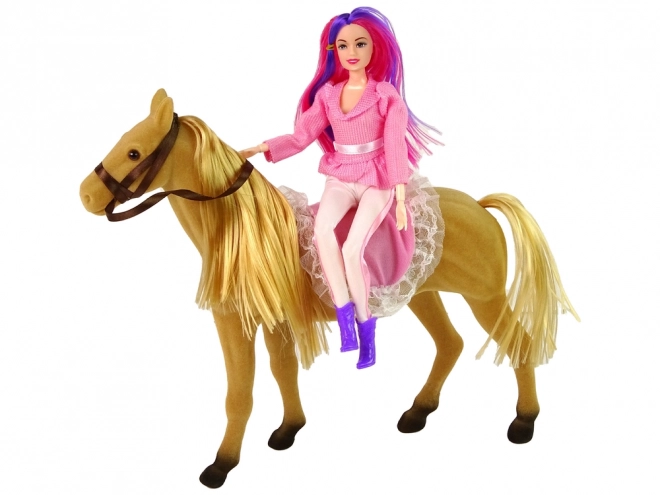 Rider Doll with Brown Pony Figures