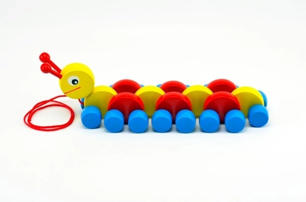 Pull Along Wooden Caterpillar Toy