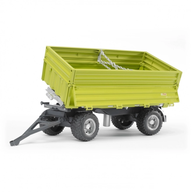 Three-Sided Green Tipping Trailer for BRUDER Tractors