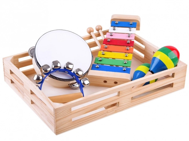 Colorful Wooden 4-in-1 Instrument Set for Kids