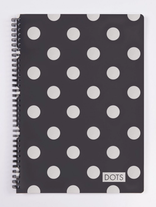 twin wire notebook soft dots silver