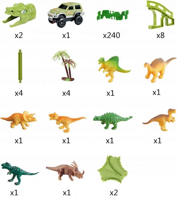 Dinosaur Racing Track with Car and Figures