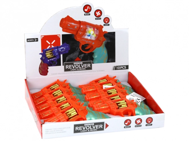 Orange Revolver Toy Gun with Sound and Light Effects