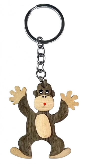 Wooden Monkey Keychain