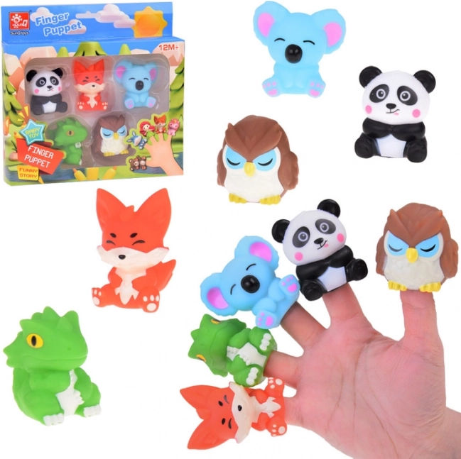 Burattini da dita in gomma animali dello ZOO - set di 5 figurine