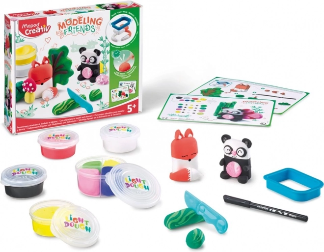 Creative Modeling Kit for Kids with Panda and Fox Figures