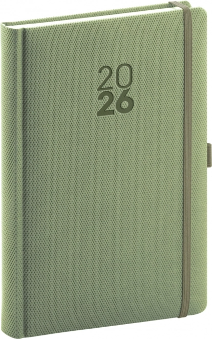 Agenda Giornaliera Diamante 2026 Verde Oliva 15 x 21 cm