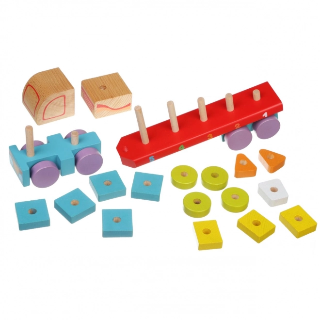 Cubika Wooden Truck with Geometric Shapes Puzzle