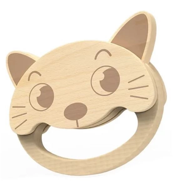 Wooden Rattle Cat