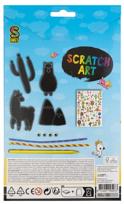 Unicorn Scratch Art Kit – Llama and Cactus