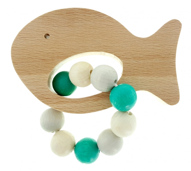 Hess Wooden Rattle Fish Turquoise