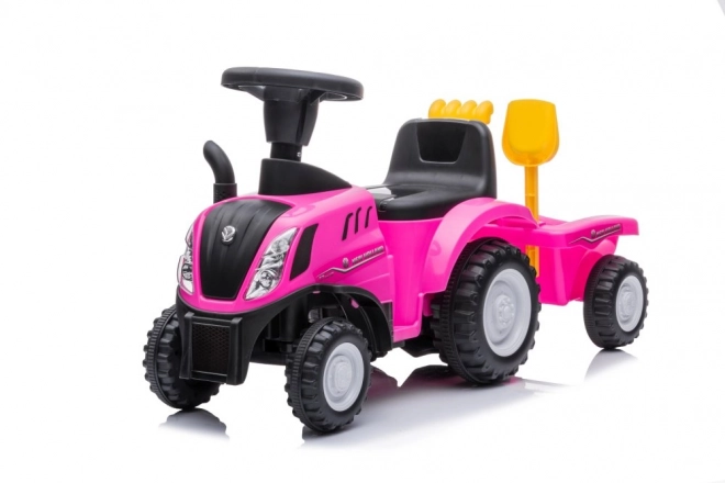 Riding Toy Tractor New Holland Pink