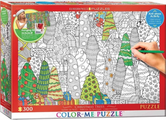 Eurographics Color Me Puzzle Christmas Trees 300 Pieces