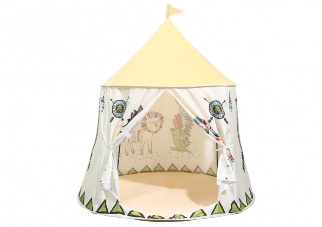 Kids Beige Indian Tipi Tent 125 Cm