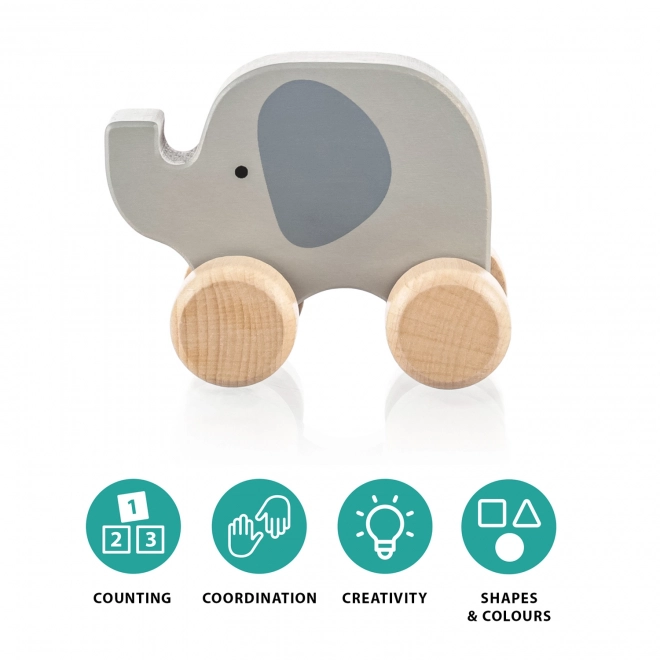 Wooden Rolling Elephant Toy