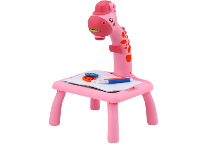 Drawing Projector Table Pink Giraffe with Pens