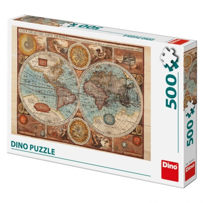 Dino puzzle world map 1626, 500 pieces