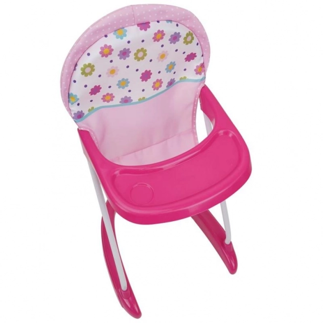 High chair for doll with spring pink design