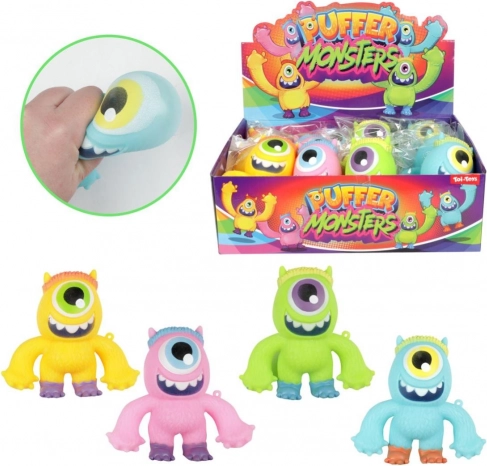 Mostriciattolo antistress in gomma 11 cm – giocattolo da schiacciare, mix di colori
