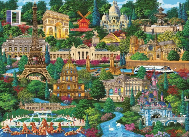 Wood Craft Origin France Famous Landmarks Puzzle 1000 Pieces