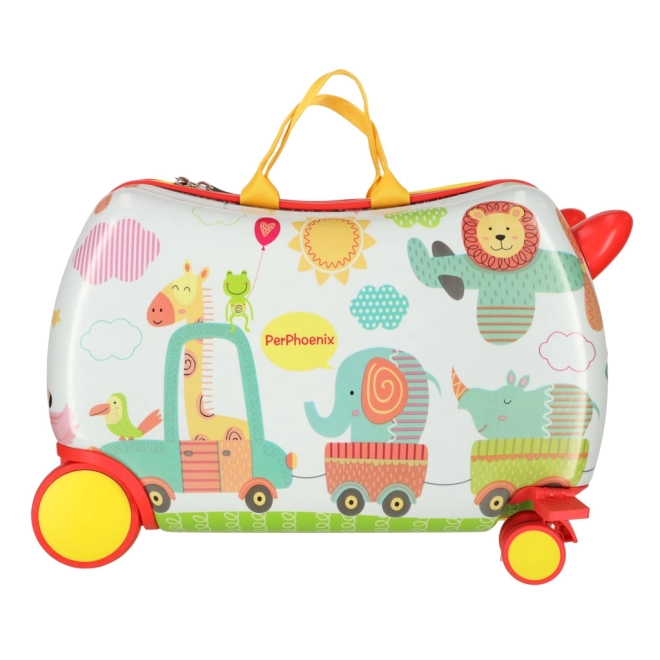 Colorful Animal Roll-On Kids Suitcase