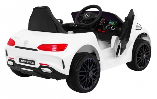 Mercedes Benz GT baterie pro děti Bílá + dálkové ovládání + pomalý start + MP3 LED