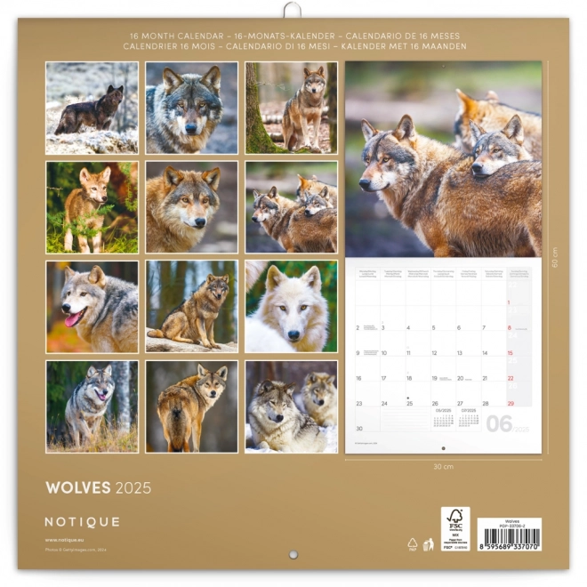 Notique Wolves Note Calendar 2025