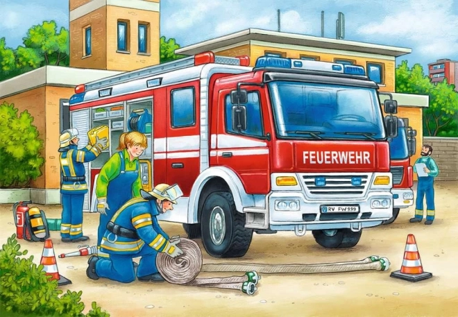 Police and Firefighters Puzzle 2x12 Pieces