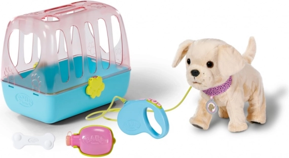 baby born il mio allegro cagnolino interattivo con box di trasporto