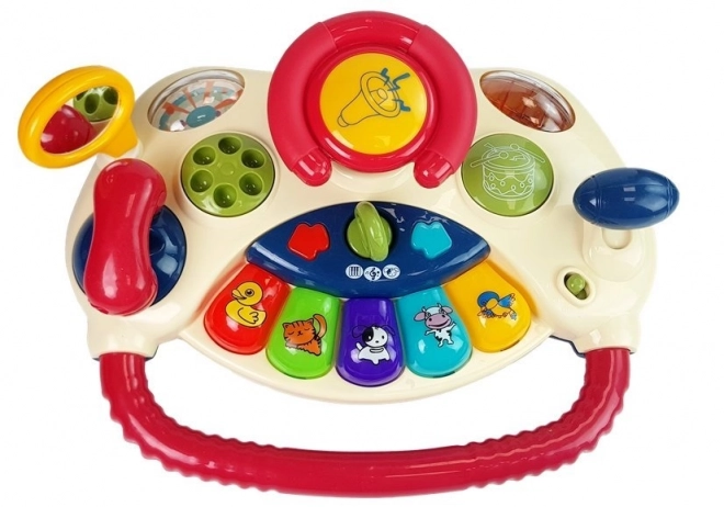 Interactive Kids Steering Wheel Piano Animal Sounds Phone